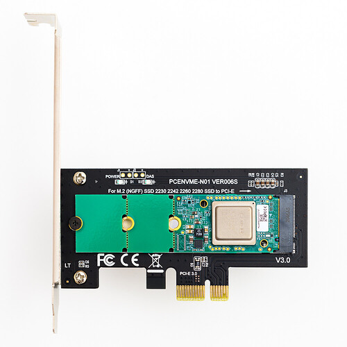 Hailo-8 M.2 key M on PCIe adapter