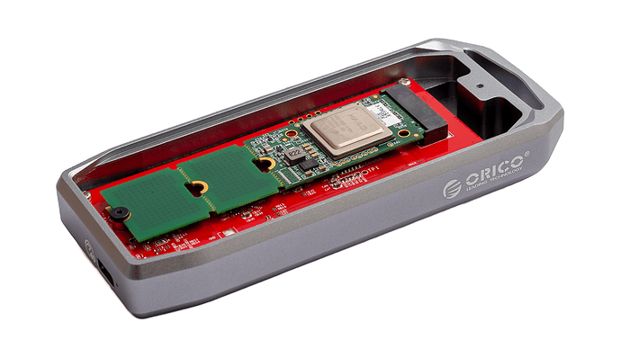 Orico M2V01-C4 M.2 SSD Enclosure and Hailo-8 M.2 module